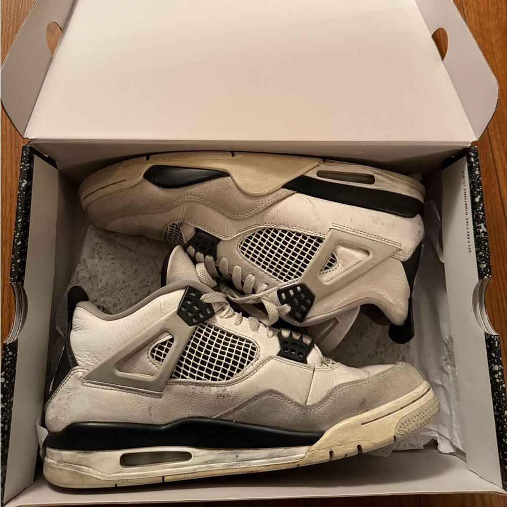 Air Jordan 4 Military Black Sneakers Size 11